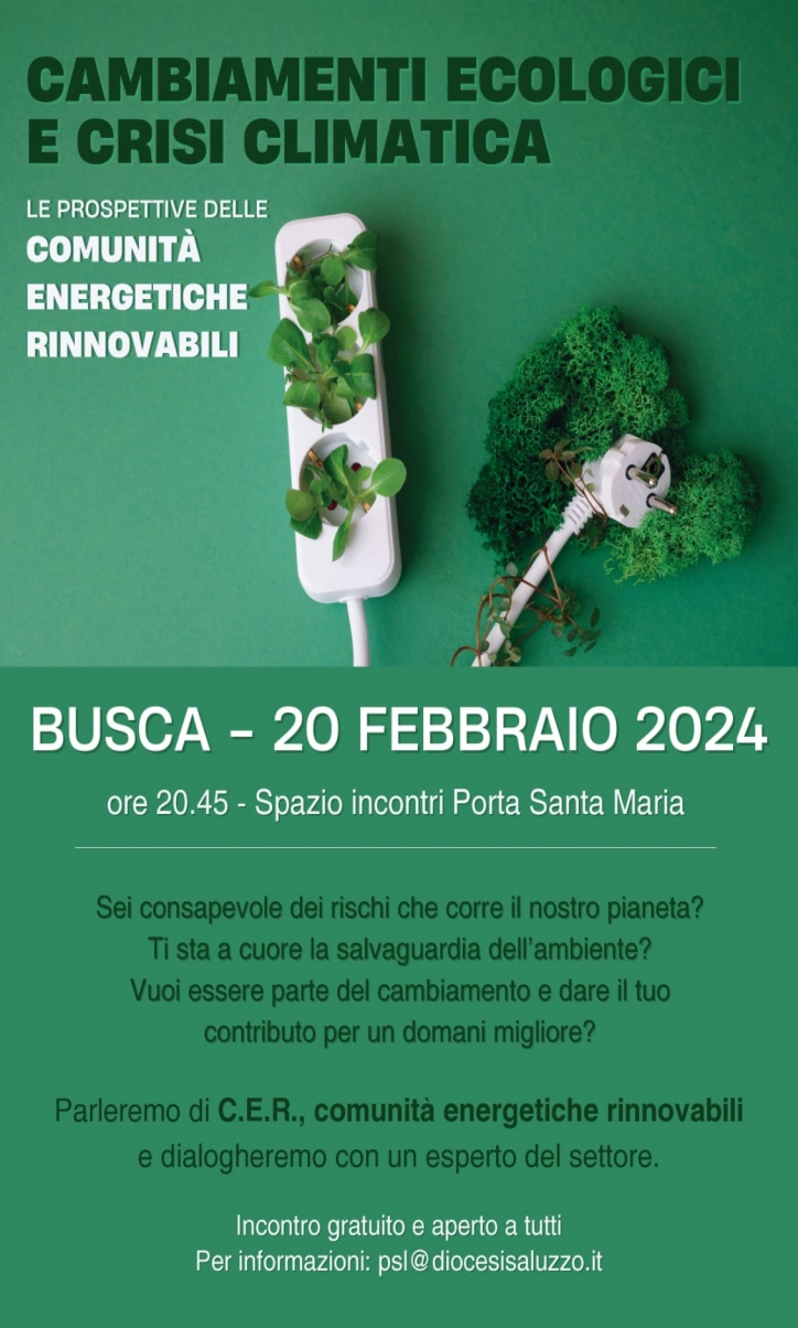 Il 20 febbario incontro sul tema delle comunità energetiche rinnovabili